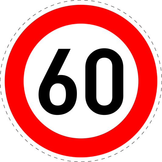 1 Stuk traffic sign "Maximum speed limit 60 km/h" – 20-70 cm – LH-Verk-274-56