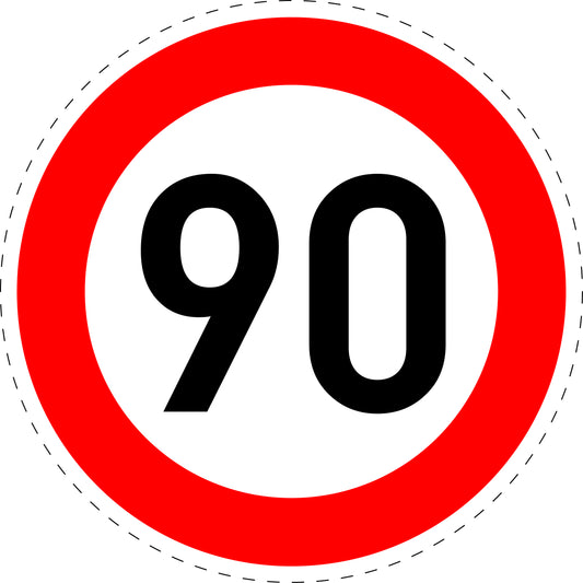 1 Stuk traffic sign "Maximum speed limit 90 km/h" – 20-70 cm – LH-Verk-274-59