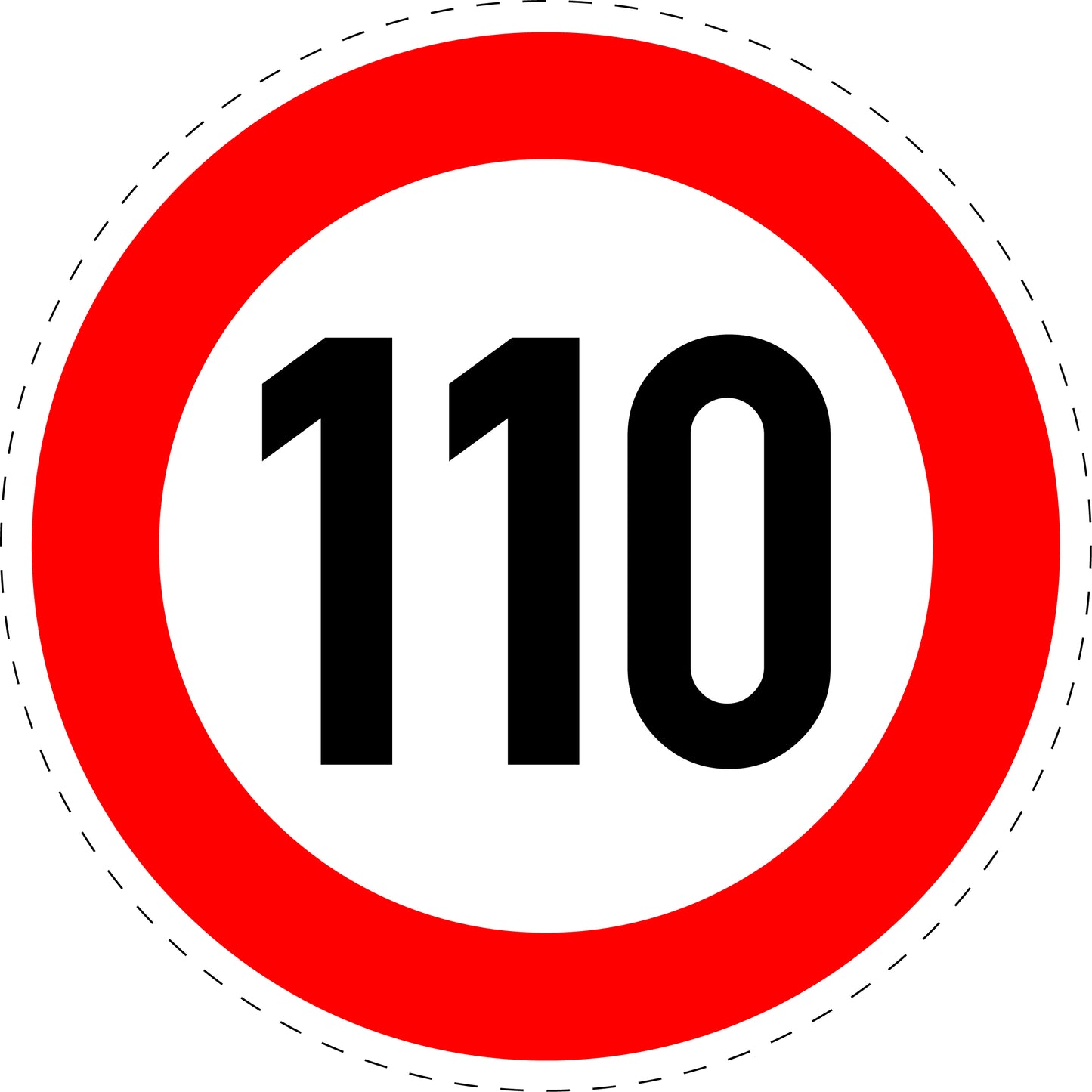 1 Stuk traffic sign "Maximum speed limit 110 km/h" – 2-15 cm – LH-Verk-274-61
