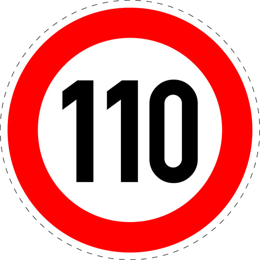 1 Stuk traffic sign "Maximum speed limit 110 km/h" – 20-70 cm – LH-Verk-274-61