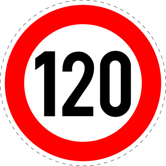 1 Stuk traffic sign "Maximum speed limit 120 km/h" – 20-70 cm – LH-Verk-274-62