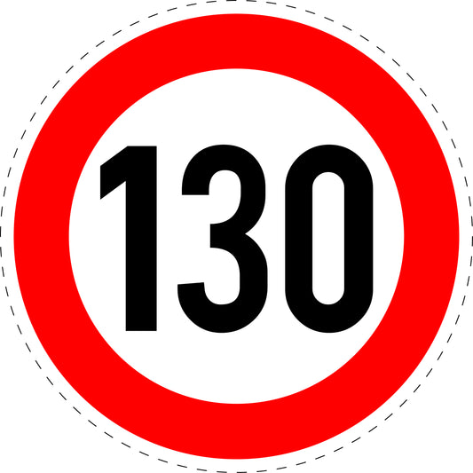 1 Stuk traffic sign "Maximum speed limit 130 km/h" – 20-70 cm – LH-Verk-274-63