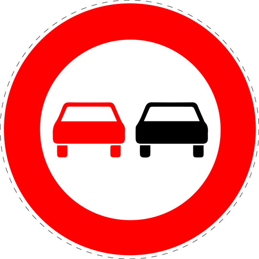 1 Stuk traffic sign "No overtaking for all motor vehicles" – 20-70 cm – LH-Verk-276