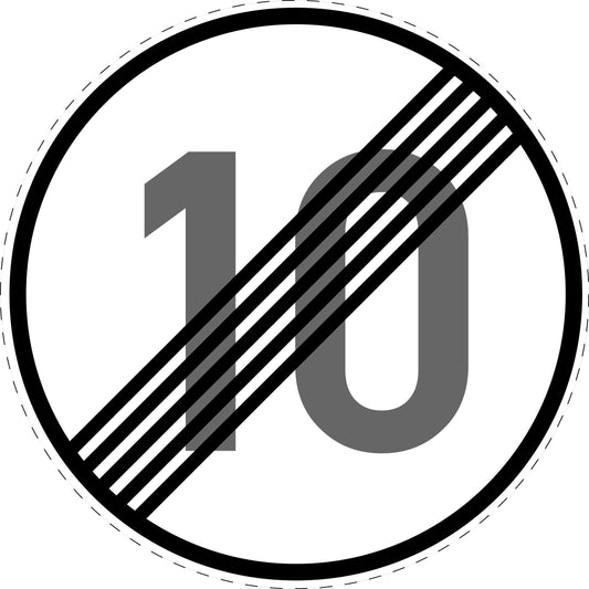 1 Stuk traffic sign "End of speed limit 10 km/h" – 20-70 cm – LH-Verk-278-51