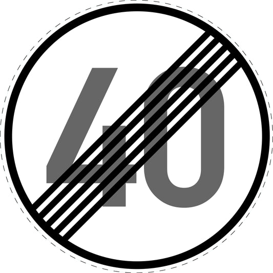 1 Stuk traffic sign "End of speed limit 40 km/h" – 20-70 cm – LH-Verk-278-54