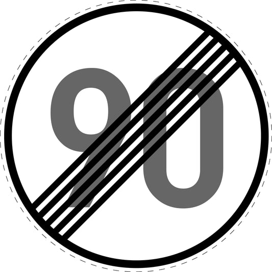 1 Stuk traffic sign "End of speed limit 90 km/h" – 20-70 cm – LH-Verk-278-59
