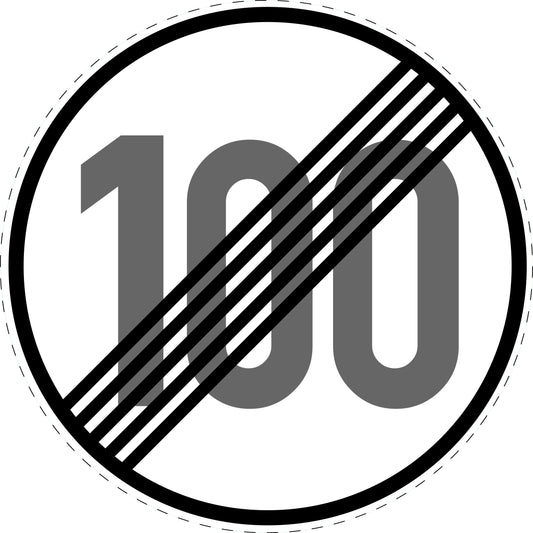 1 Stuk traffic sign "End of speed limit 100 km/h" – 20-70 cm – LH-Verk-278-60