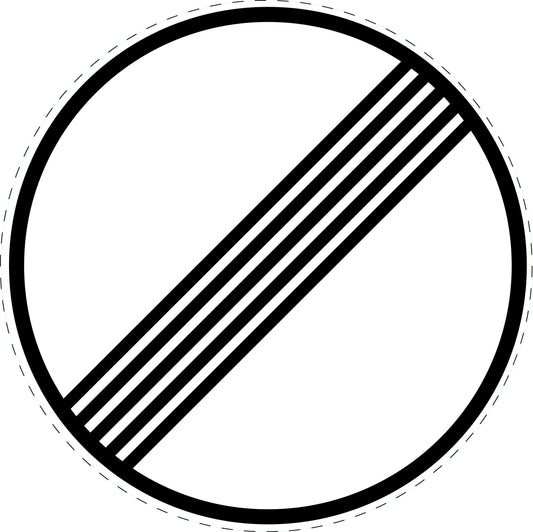 1 Stuk of traffic sign "End of all speed limits and overtaking restrictions applicable to the section" 2-15 cm LH-Verk-282