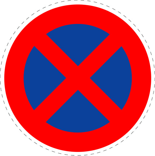 1 Stuk of traffic sign "No stopping (without directional arrows)" left 20–70 cm LH-Verk-283-50