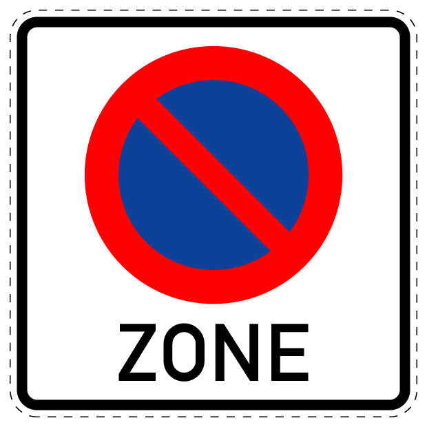 1 Stuk of traffic sign "Start of a restricted no-stopping zone" 2-15 cm LH-Verk-290