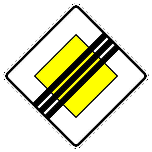 1 Stuk of traffic sign "End of priority road" 2-15 cm LH-Verk-307