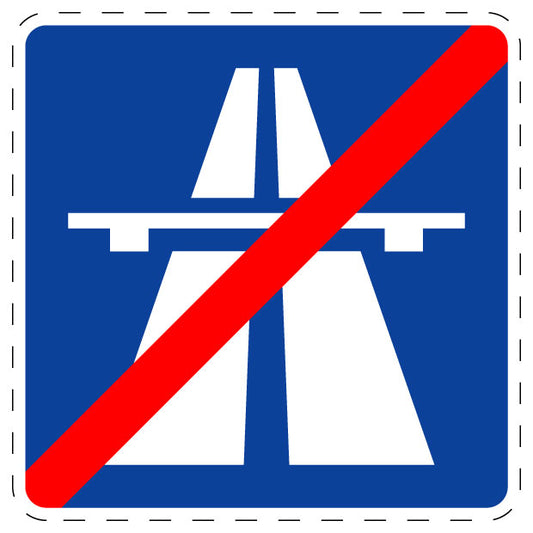 1 Stuk of traffic sign "End of Motorway" 2-15 cm LH-Verk-334