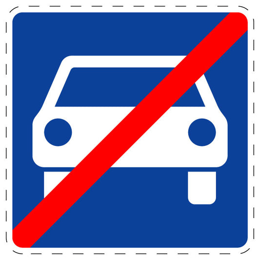 1 Stuk of traffic sign "End of Motor Vehicle Road" 20–70 cm LH-Verk-336