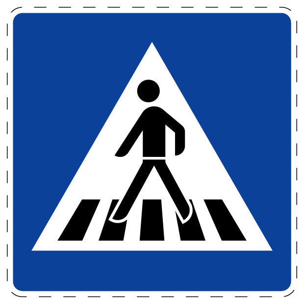 1 Stuk of traffic sign "Pedestrian Crossing (Right Side Installation)" 20–70 cm LH-Verk-350-10