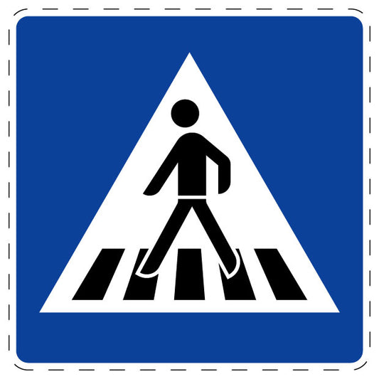 1 Stuk of traffic sign "Pedestrian Crossing (Right Side Installation)" 20–70 cm LH-Verk-350-10