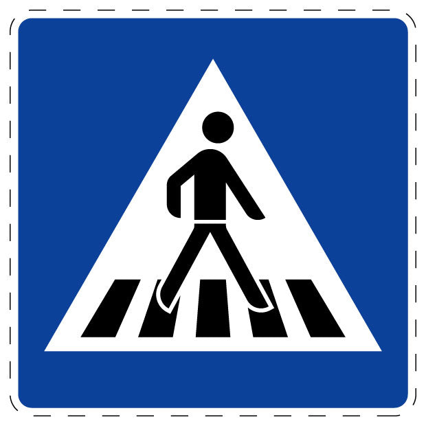 1 Stuk of traffic sign "Pedestrian Crossing (Left Side Installation)" 20–70 cm LH-Verk-350-20