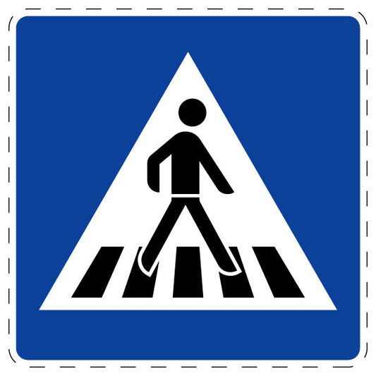 1 Stuk of traffic sign "Pedestrian Crossing (Left Side Installation)" 20–70 cm LH-Verk-350-20