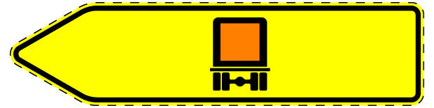 1 Stuk of traffic sign "Directional sign for specific types of traffic, vehicles carrying hazardous materials that require labeling – pointing left" 2-15 cm LH-Verk-421-11