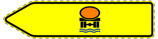 1 Stuk of traffic sign "Directional sign for specific types of traffic, vehicles carrying water-polluting cargo – pointing left" 2-15 cm LH-Verk-421-12