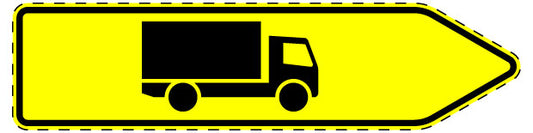 1 Stuk of traffic sign "Directional sign for specific types of traffic, motor vehicles with a permissible total mass over 3.5 t – pointing right" 2-15 cm LH-Verk-421-20