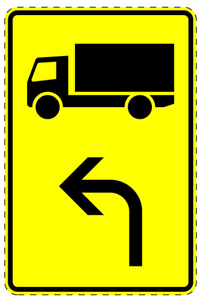 1 Stuk of traffic sign "Motor vehicles with a permissible total mass over 3.5 t – pointing left" 2-15 cm LH-Verk-442-11