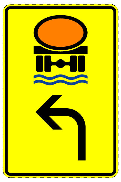 1 Stuk of traffic sign "Vehicles carrying water-polluting cargo – pointing left" 2-15 cm LH-Verk-442-13