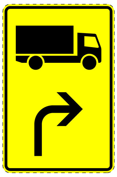 1 Stuk of traffic sign "Motor vehicles with a permissible total mass over 3.5 t – pointing right" 20-70 cm LH-Verk-442-21