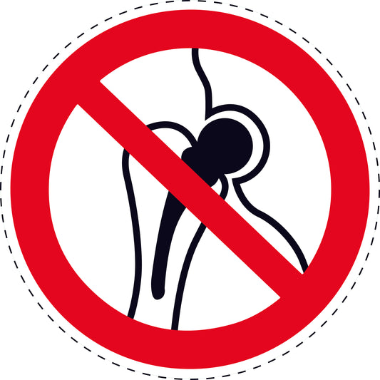 1 Stuck Prohibition sticker "Prohibition for people with metal implants" made of PVC plastic, ES-SI160