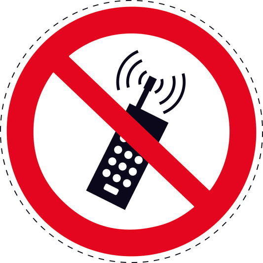 1 Stuck Prohibition sticker "Mobile communications prohibited" made of PVC plastic, ES-SI180
