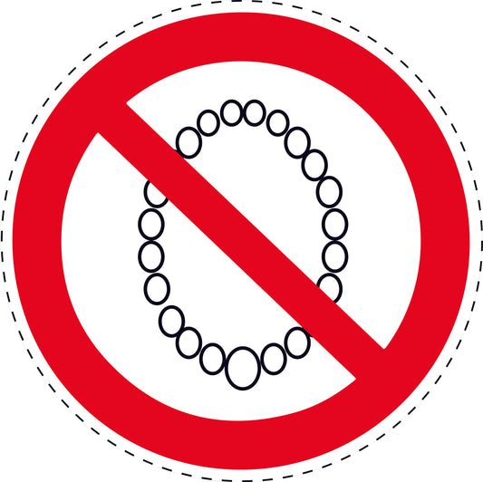 1 Stuck Prohibition sticker "Operation with necklace prohibited" made of PVC plastic, ES-SI280
