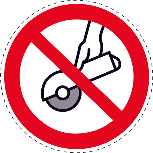 1 Stuck Prohibition sticker "Not permitted for freehand and hand-held sanding" made of PVC plastic, ES-SI350
