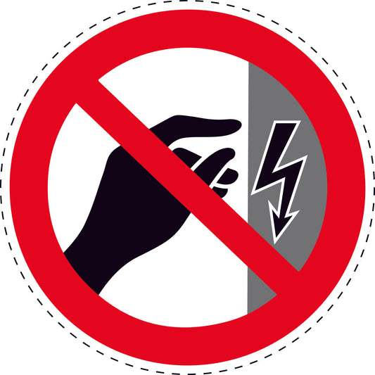 1 Stuck Prohibition sticker "Do not touch housing under voltage" made of PVC plastic, ES-SI90