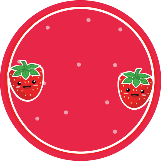Jam stickers, preserving lables, household lables, round shape labels with matte finish LHMAR17000-Strawberry