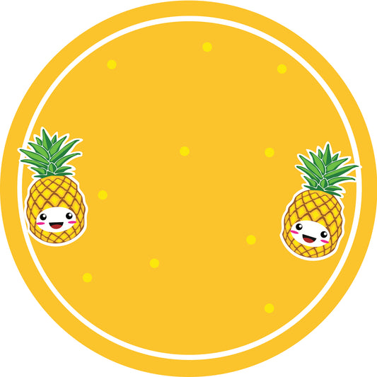 Jam stickers, preserving lables, household lables, round shape labels with matte finish LHMAR17140-Pineapple