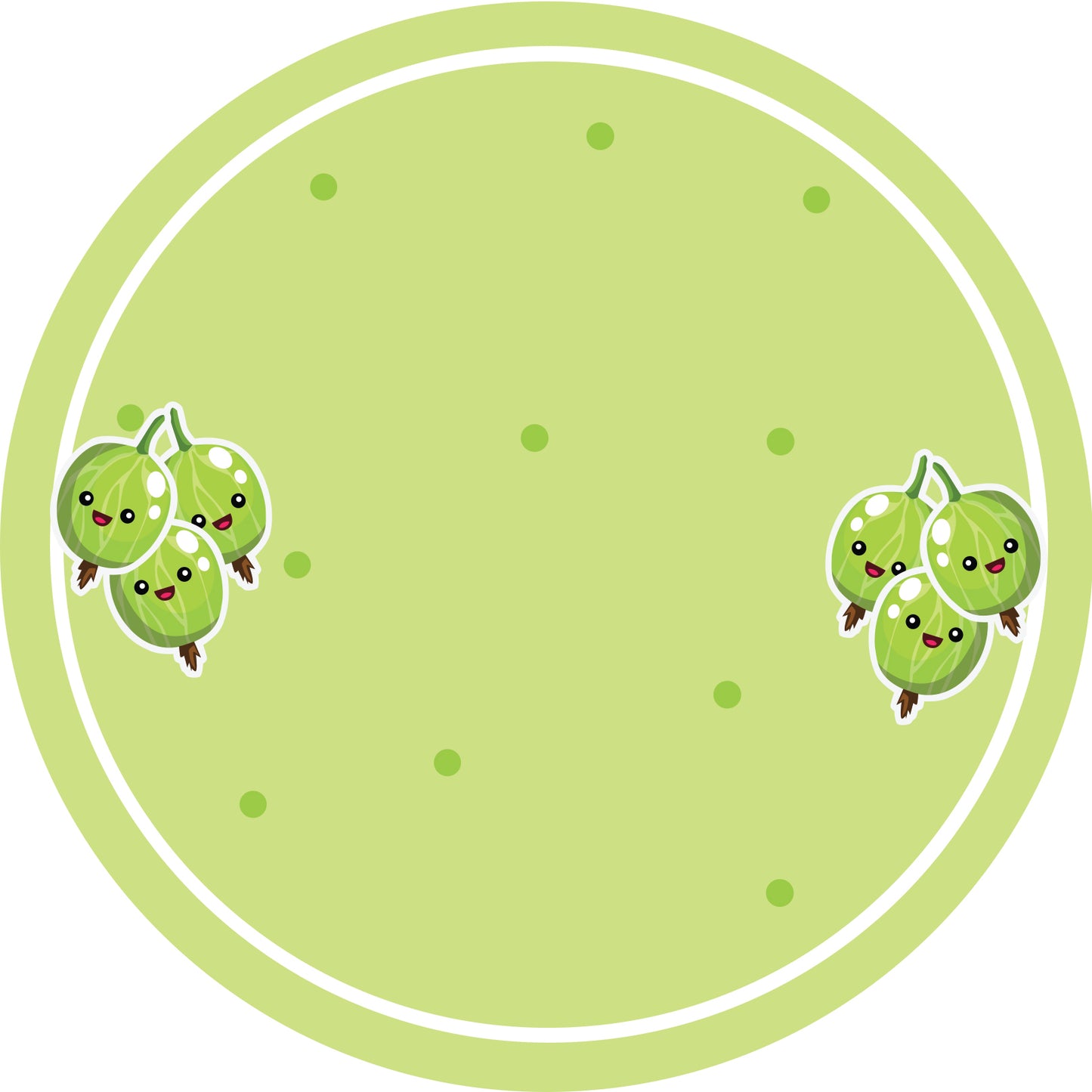 Jam stickers, preserving lables, household lables, round shape labels with matte finish LHMAR17180-White Gooseberry