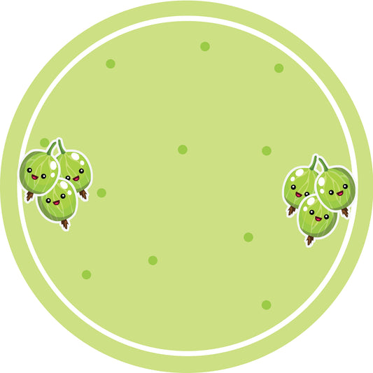 Jam stickers, preserving lables, household lables, round shape labels with matte finish LHMAR17180-White Gooseberry