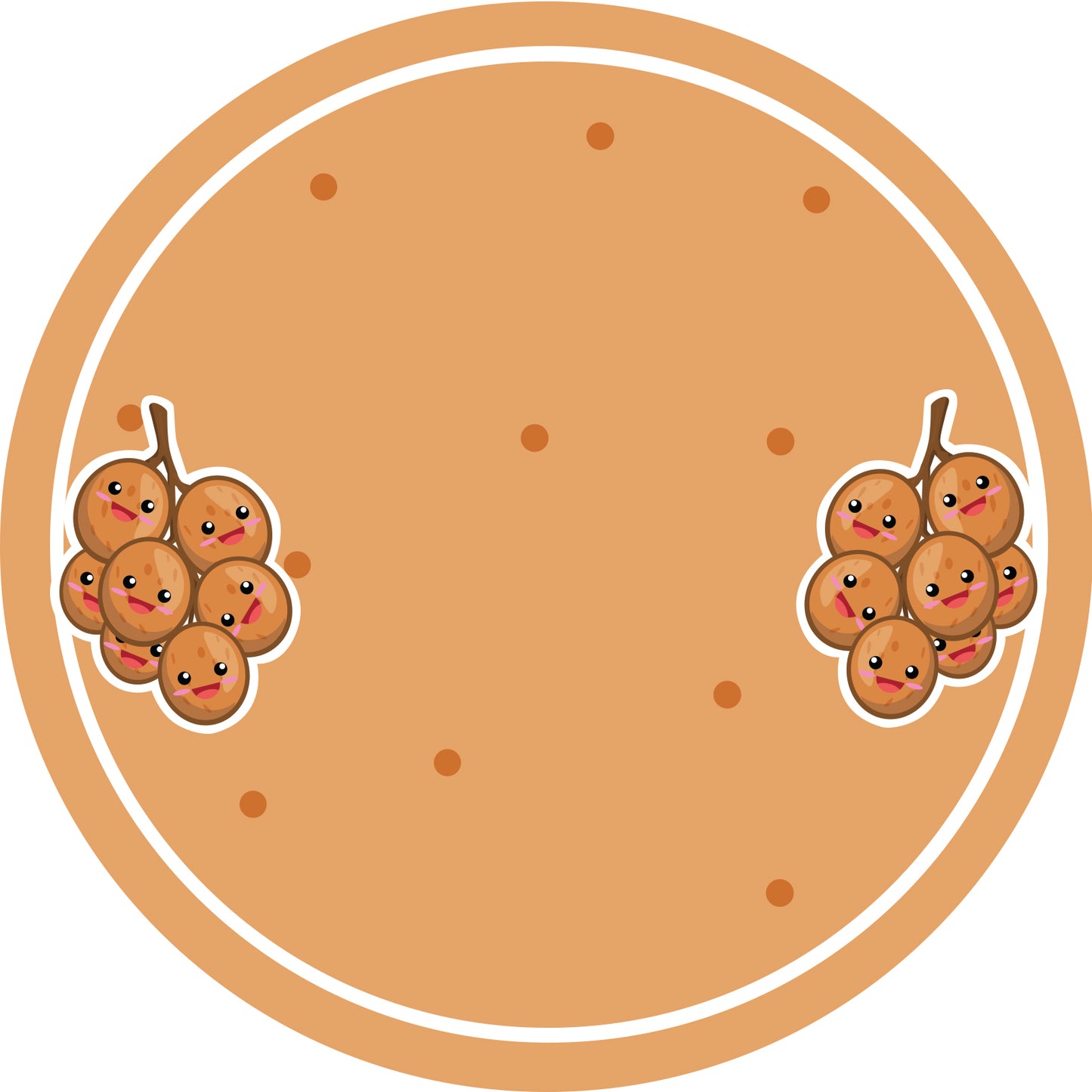 Jam stickers, preserving lables, household lables, round shape labels with matte finish LHMAR17460-Langsat Tree