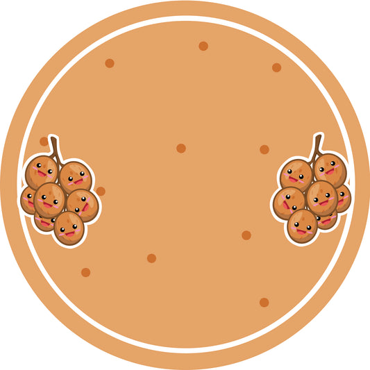 Jam stickers, preserving lables, household lables, round shape labels with matte finish LHMAR17460-Langsat Tree