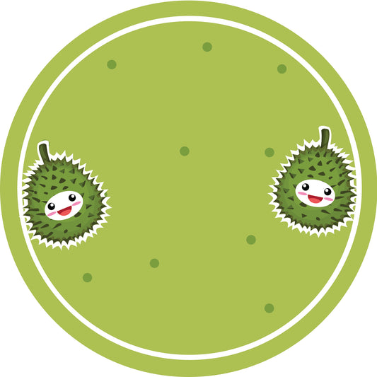 Jam stickers, preserving lables, household lables, round shape labels with matte finish LHMAR17470-Durian Fruit