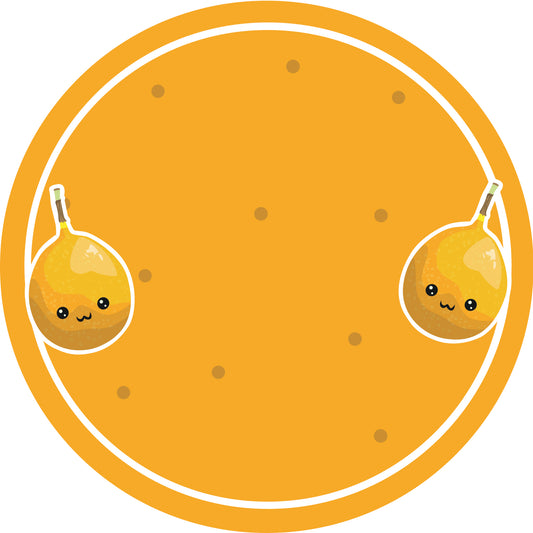 Jam stickers, preserving lables, household lables, round shape labels with matte finish LHMAR17500-Passion Fruit