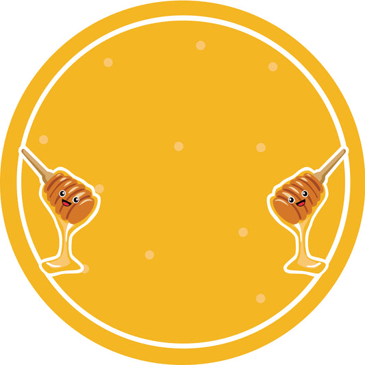 Jam stickers, preserving lables, household lables, round shape labels with matte finish LHMAR17530-Honey