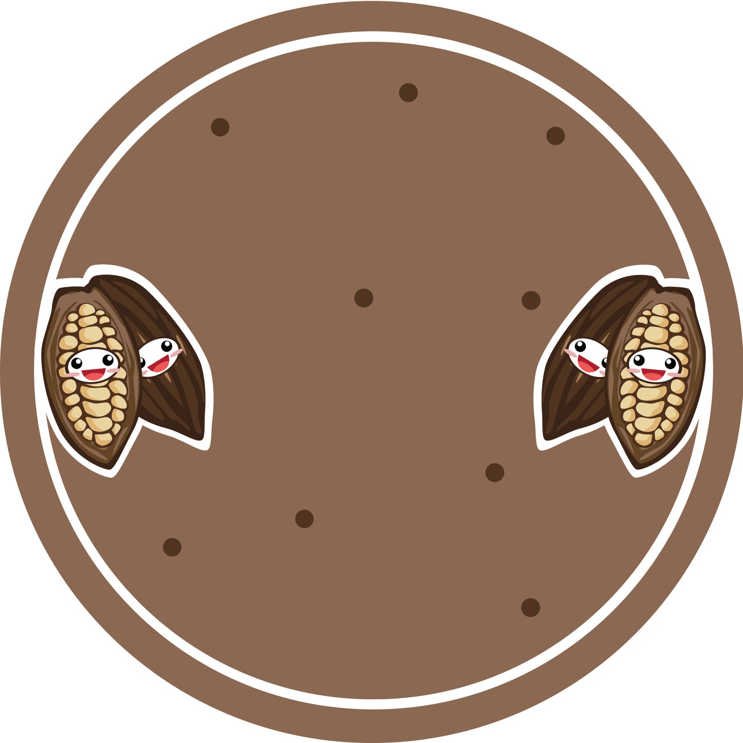 Jam stickers, preserving lables, household lables, round shape labels with matte finish LHMAR17550-Cacao Fruit