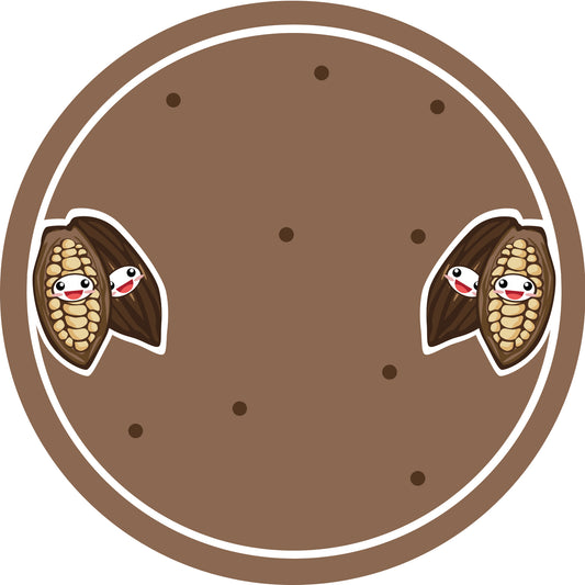 Jam stickers, preserving lables, household lables, round shape labels with matte finish LHMAR17550-Cacao Fruit