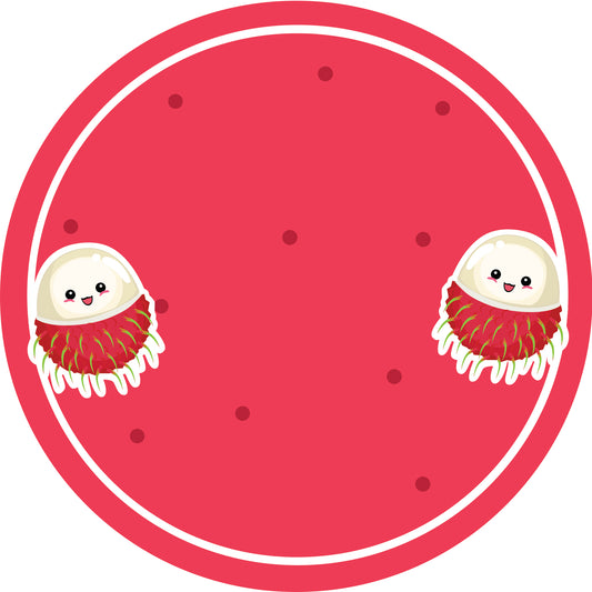 Jam stickers, preserving lables, household lables, round shape labels with matte finish LHMAR17720-Rambutan