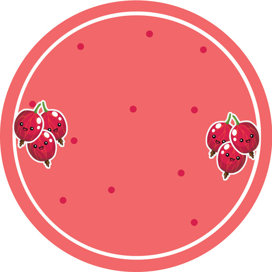 Jam stickers, preserving lables, household lables, round shape labels with matte finish LHMAR17840-Red Gooseberry