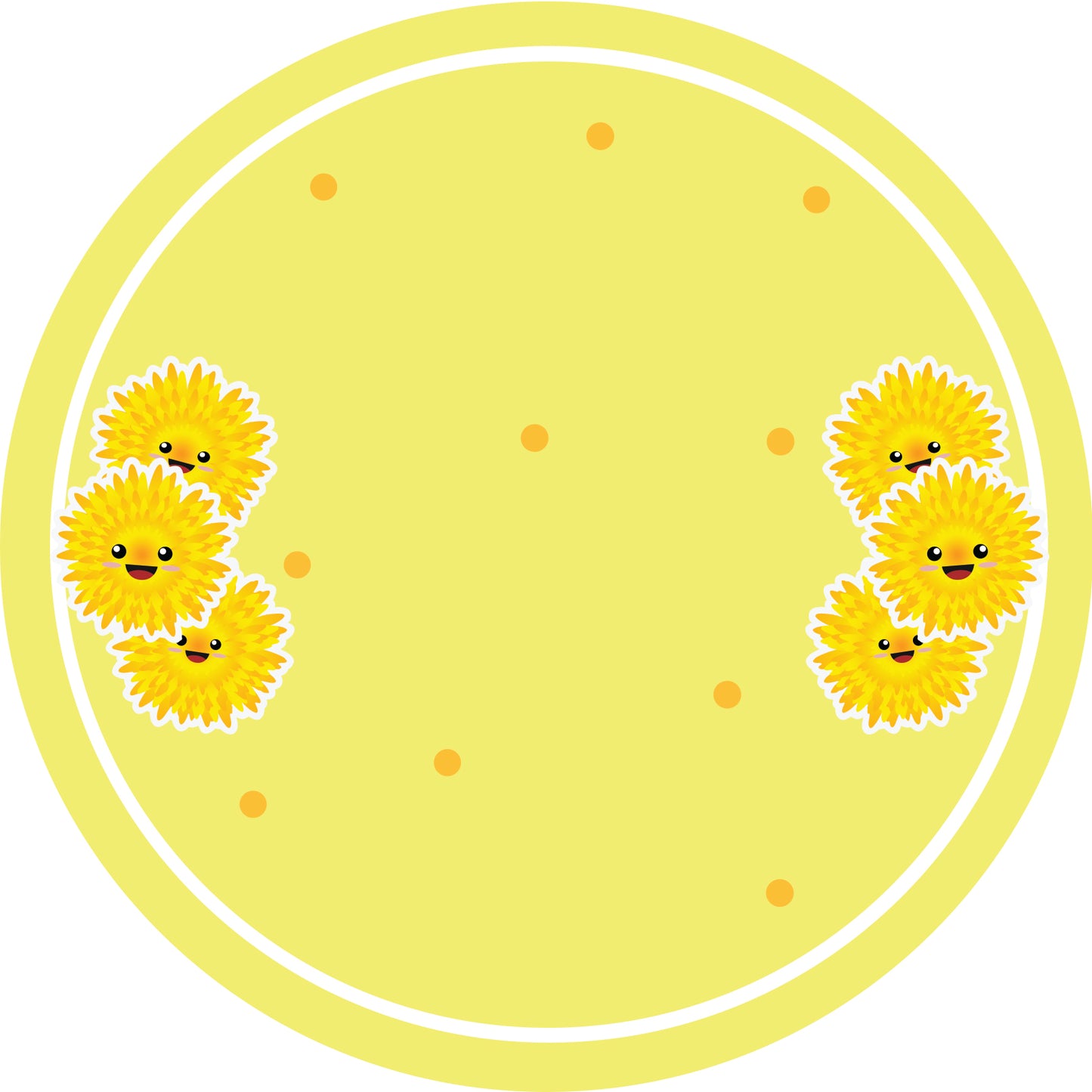 Jam stickers, preserving lables, household lables, round shape labels with matte finish LHMAR17900-Dandelion