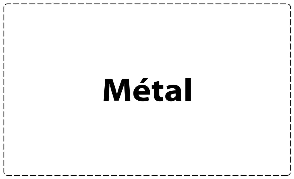 1000 autocollants de séparation des déchets "Mètal" en plastique F-GRPWA150