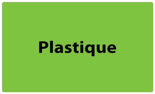 1000 autocollants de séparation des déchets "Plastique" en plastique F-GRPWA170
