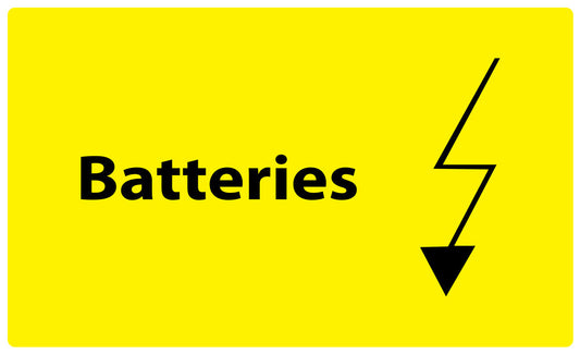 1000 autocollants de séparation des déchets "Batteries" en plastique F-GRPWA180