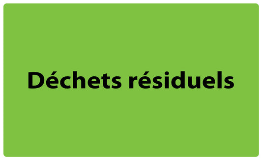 1000 autocollants de séparation des déchets "Déchets résiduels " en plastique F-GRPWA200